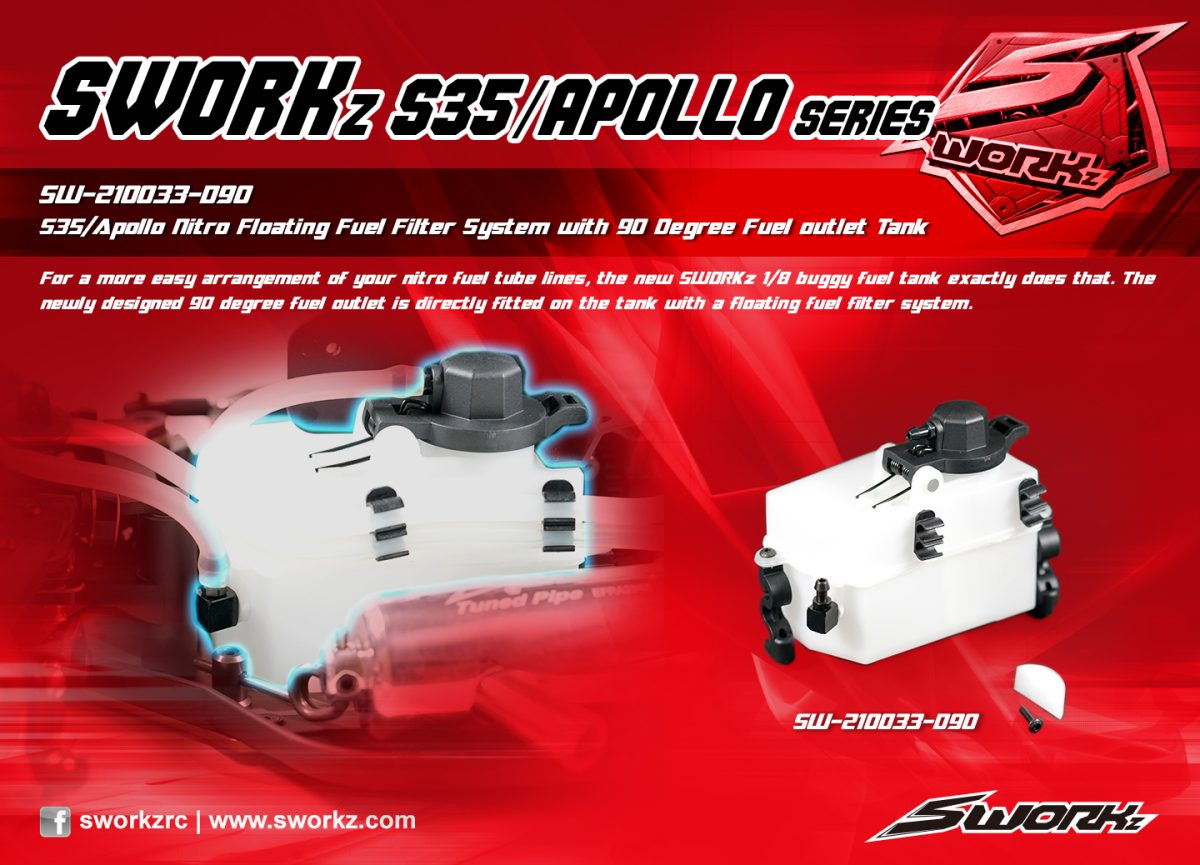 S35/Apollo Nitro Floating Fuel Filter System with 90 Degree Fuel outlet Tank
