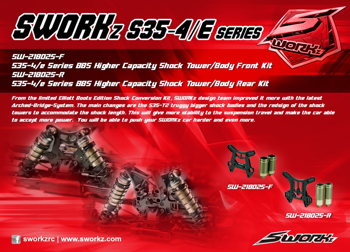 SW-218025-F/R  S35-4/e Series BBS Higher Capacity Shock Tower/Body Kit