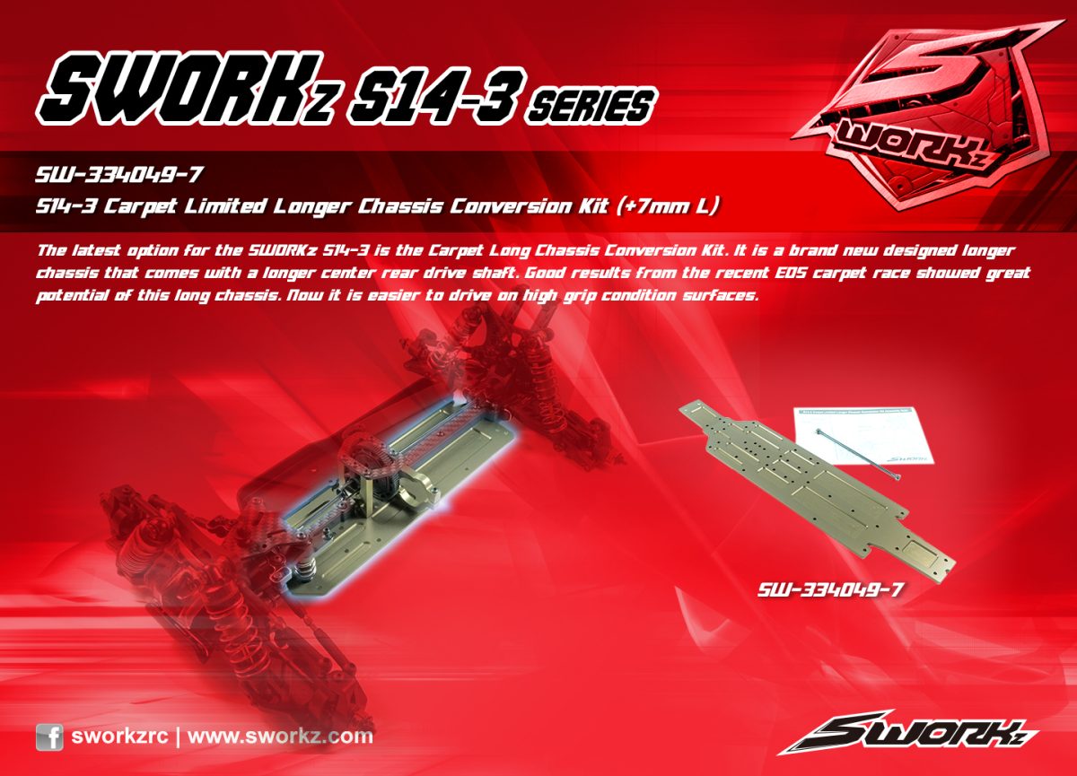 SW-334049-7 S14-3 Carpet Limited Longer Chassis Conversion Kit (+7mm L)