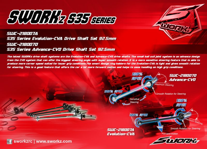 SWC-218007A/D S35 Series Evolution-CVA/CVD Drive Shaft Set - SWORKz